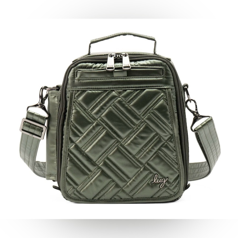 Lug Flapper SE Convertible Crossbody
Bag. Metallic Olive. NWT